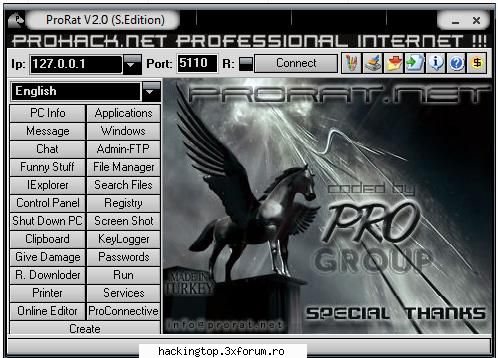 ProRat v2.0 Special Edition - 20_-SE.htm Code: ... 2.0_SE.rar Rar password - Programe Hack